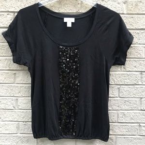 Women’s Loft Short Sleeve Sequin Blouse
